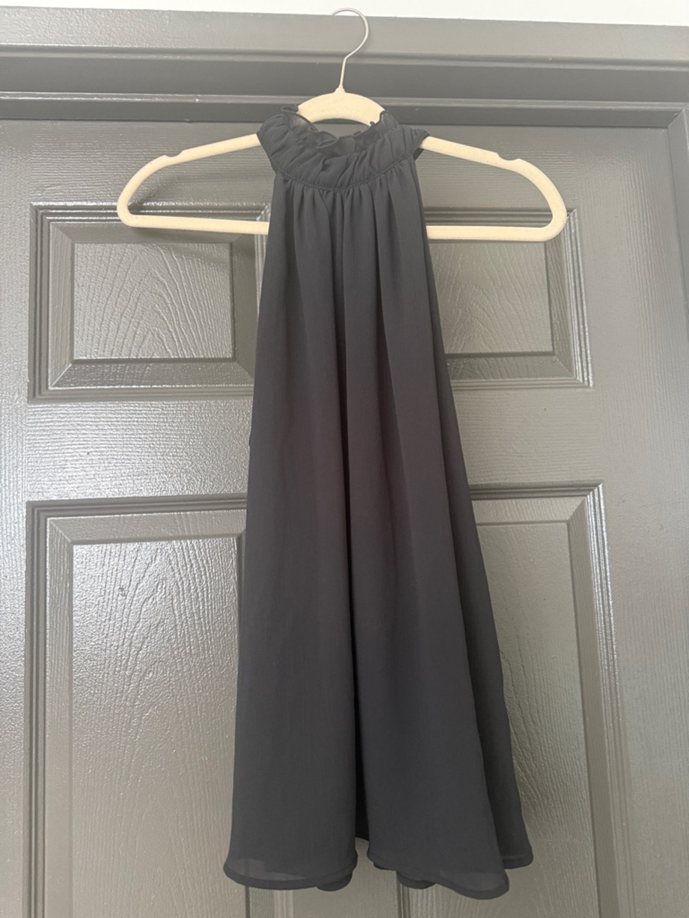 H&M Black Ruffled Halter Top